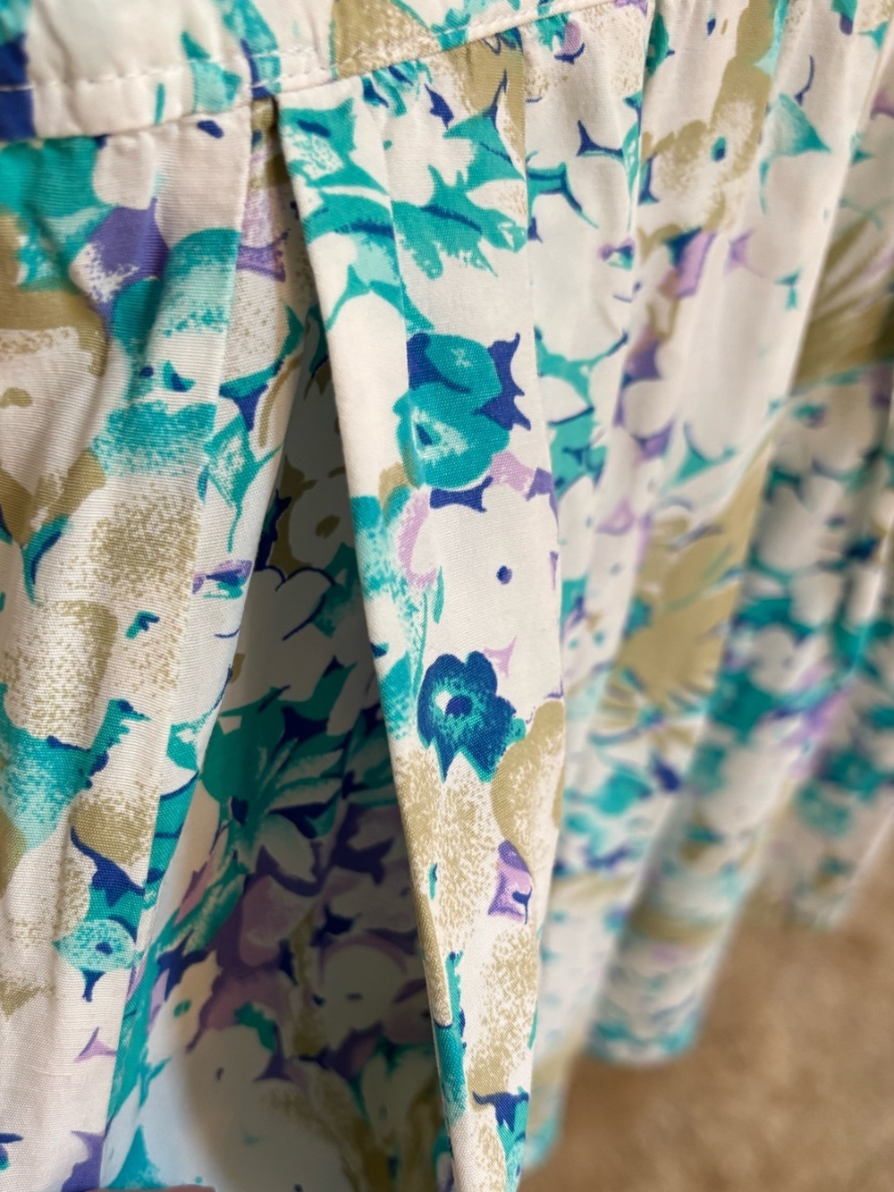 Vintage Skort Multi Floral Print Pleated Waist Flowy Cottagecore Feminine Size S - Picture 3 of 10